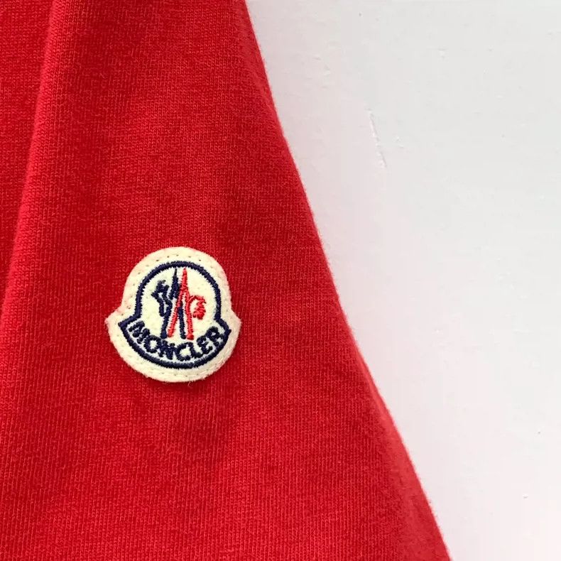 Moncler Moncler Red Logo Printed Cotton T-Shirt Size L / US 10 / IT 46 - 5 Thumbnail