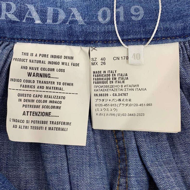 Prada Prada Blue Belted Pleated Denim Skirt Size 40" / US 18 - 6 Thumbnail
