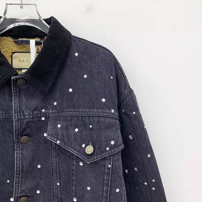 Gucci Gucci Deep Blue Denim Jacket with Studs Size M / US 6-8 / IT 42-44 - 3 Thumbnail