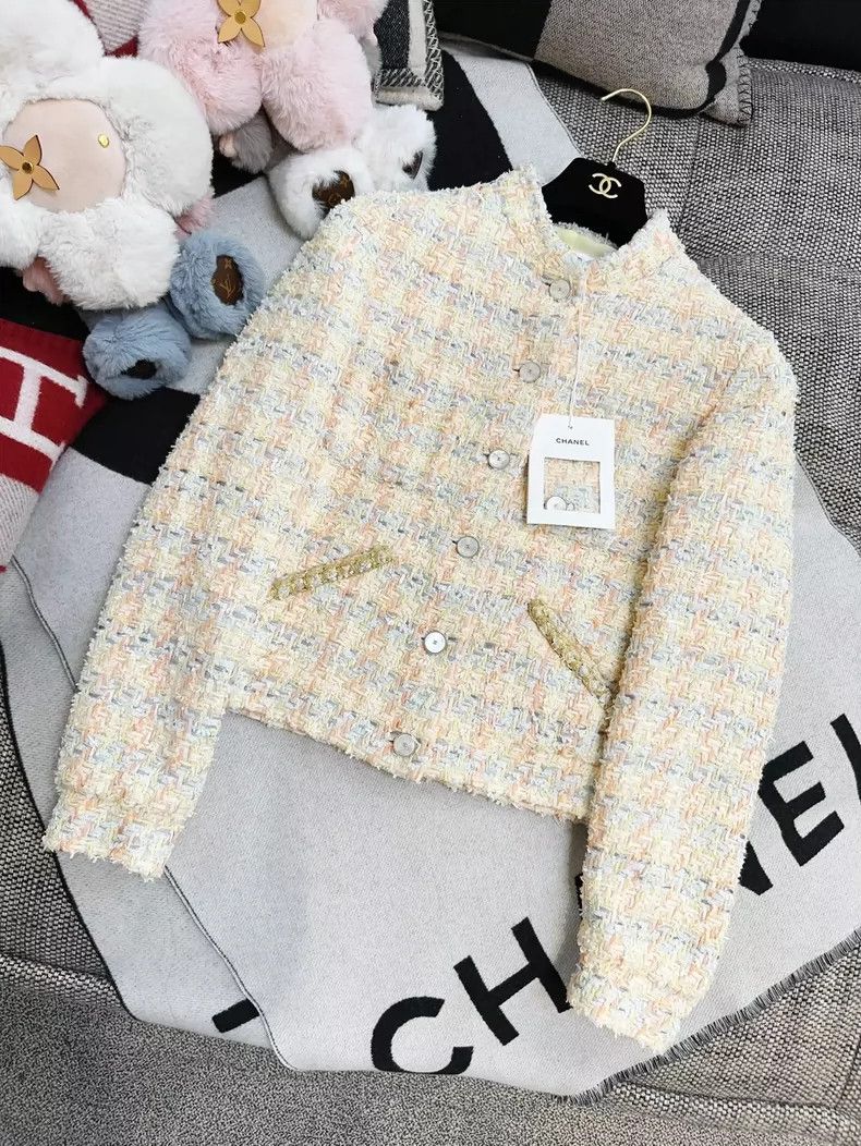 Chanel Chanel Yellow Woven Short Jacket With Collar Size M / US 6-8 / IT 42-44 - 3 Thumbnail