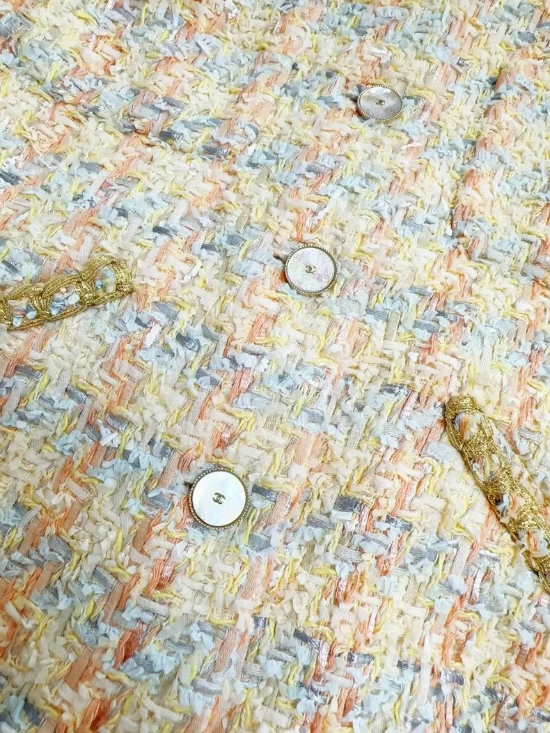 Chanel Chanel Yellow Woven Short Jacket With Collar Size M / US 6-8 / IT 42-44 - 5 Thumbnail