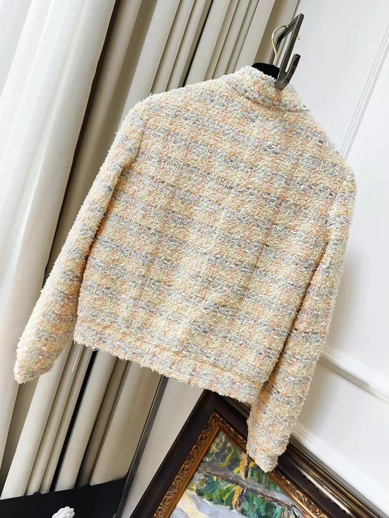Chanel Chanel Yellow Woven Short Jacket With Collar Size M / US 6-8 / IT 42-44 - 2 Thumbnail