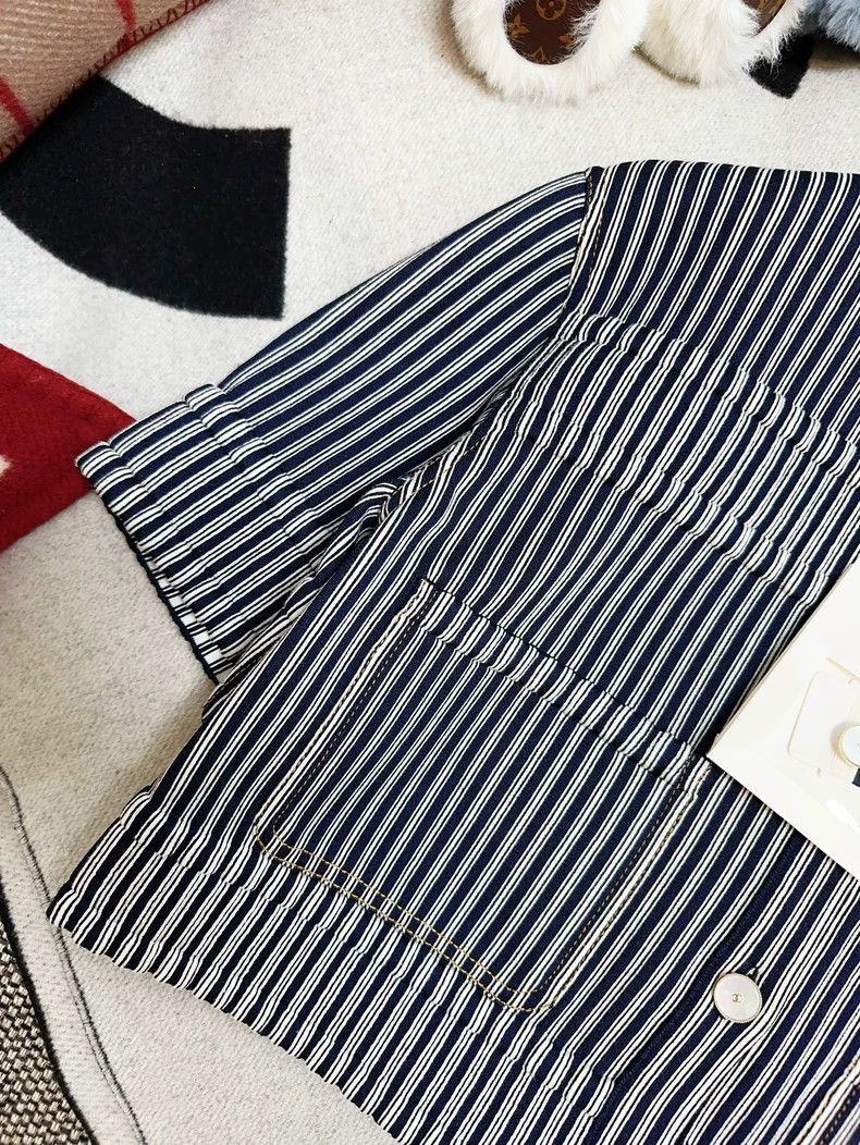 Chanel Chanel Striped Blue and White Jacket Size L / US 10 / IT 46 - 3 Thumbnail