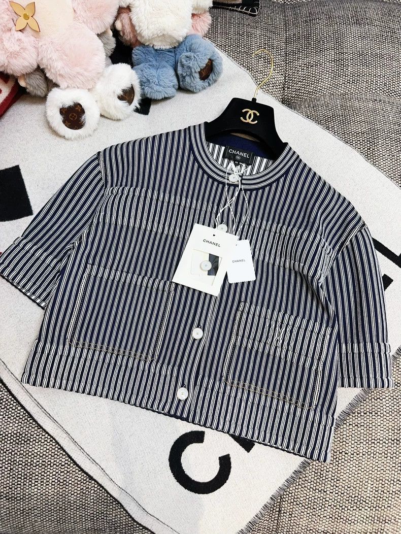 Chanel Chanel Striped Blue and White Jacket Size L / US 10 / IT 46 - 7 Thumbnail