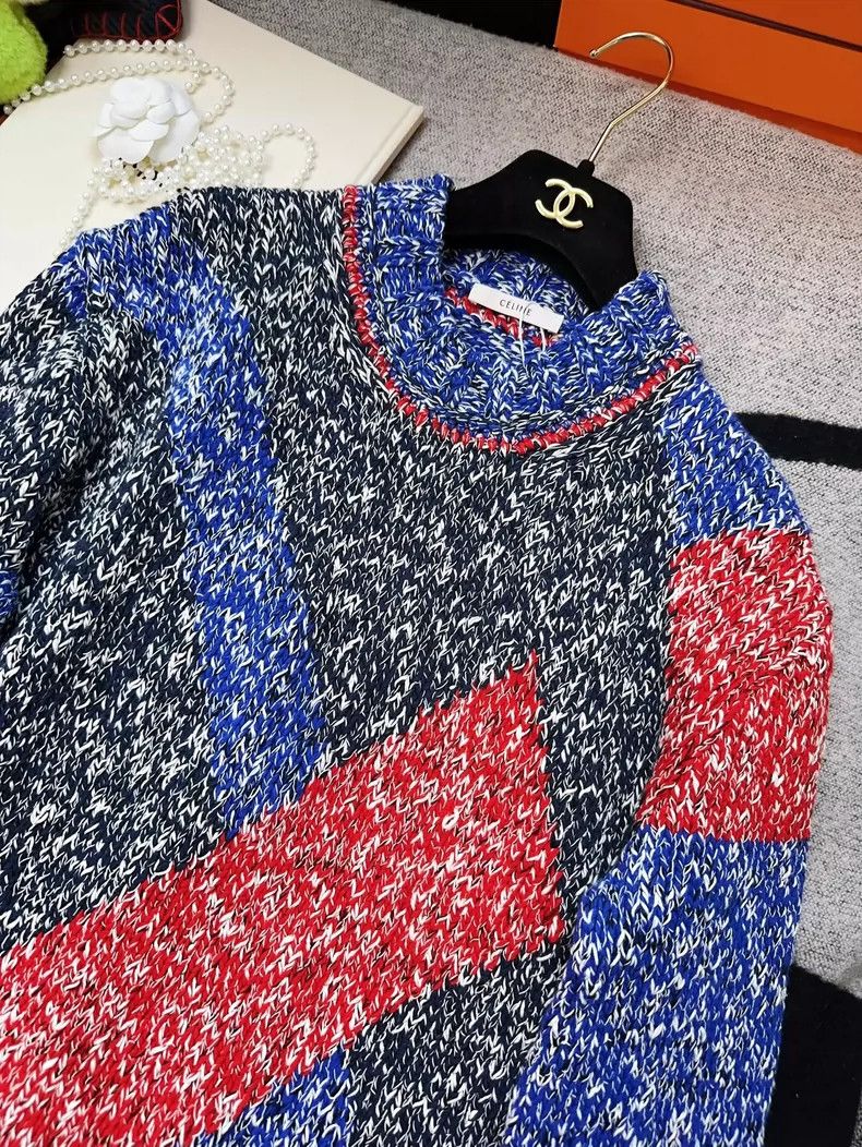 Celine Celine Colorful Geometric Knit Sweater Dress Size M / US 6-8 / IT 42-44 - 3 Thumbnail