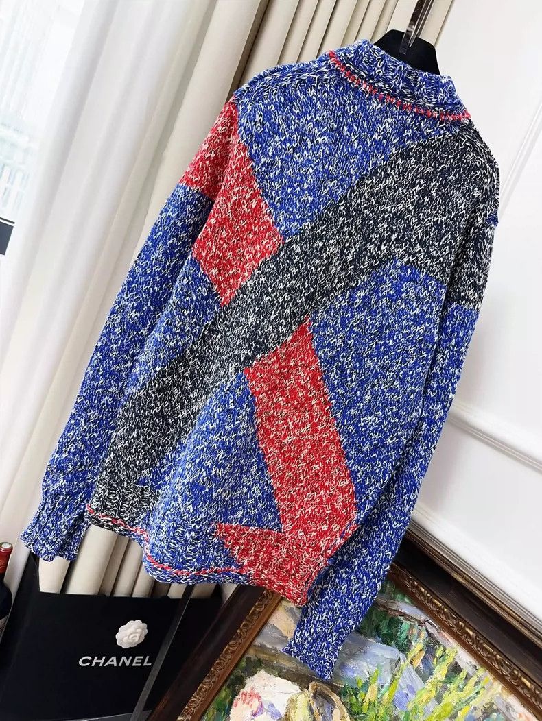 Celine Celine Colorful Geometric Knit Sweater Dress Size M / US 6-8 / IT 42-44 - 2 Thumbnail