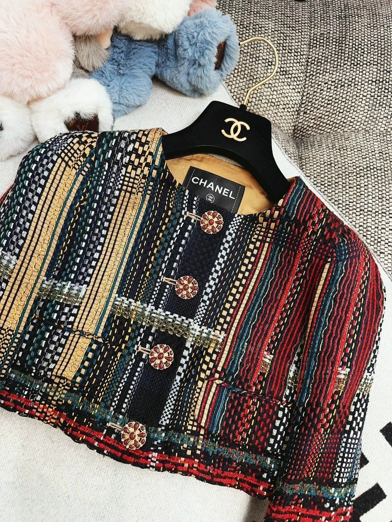 Chanel Chanel Colorful Checkered Woven Long Sleeve Jacket Size XS / US 0-2 / IT 36-38 - 6 Thumbnail