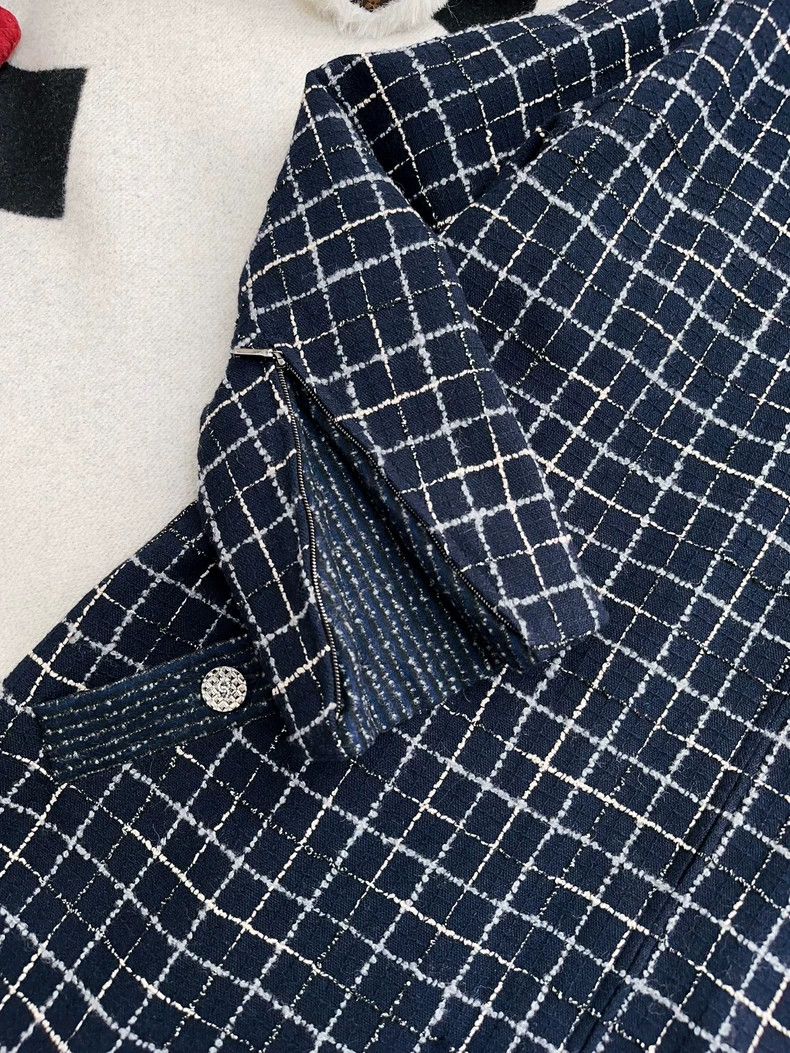 Chanel Chanel Blue Plaid Collar Coat Size 34 Size S / US 4 / IT 40 - 3 Thumbnail