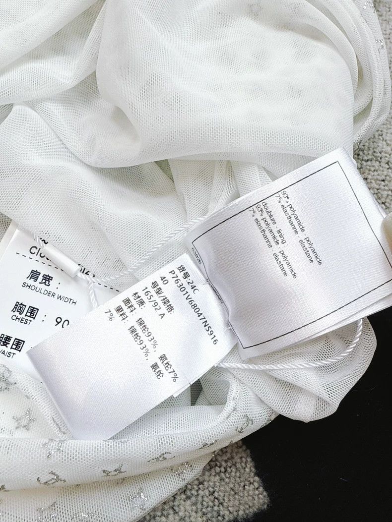 Chanel Chanel Silver Star Embroidered White Tank Top Size L / US 10 / IT 46 - 7 Thumbnail