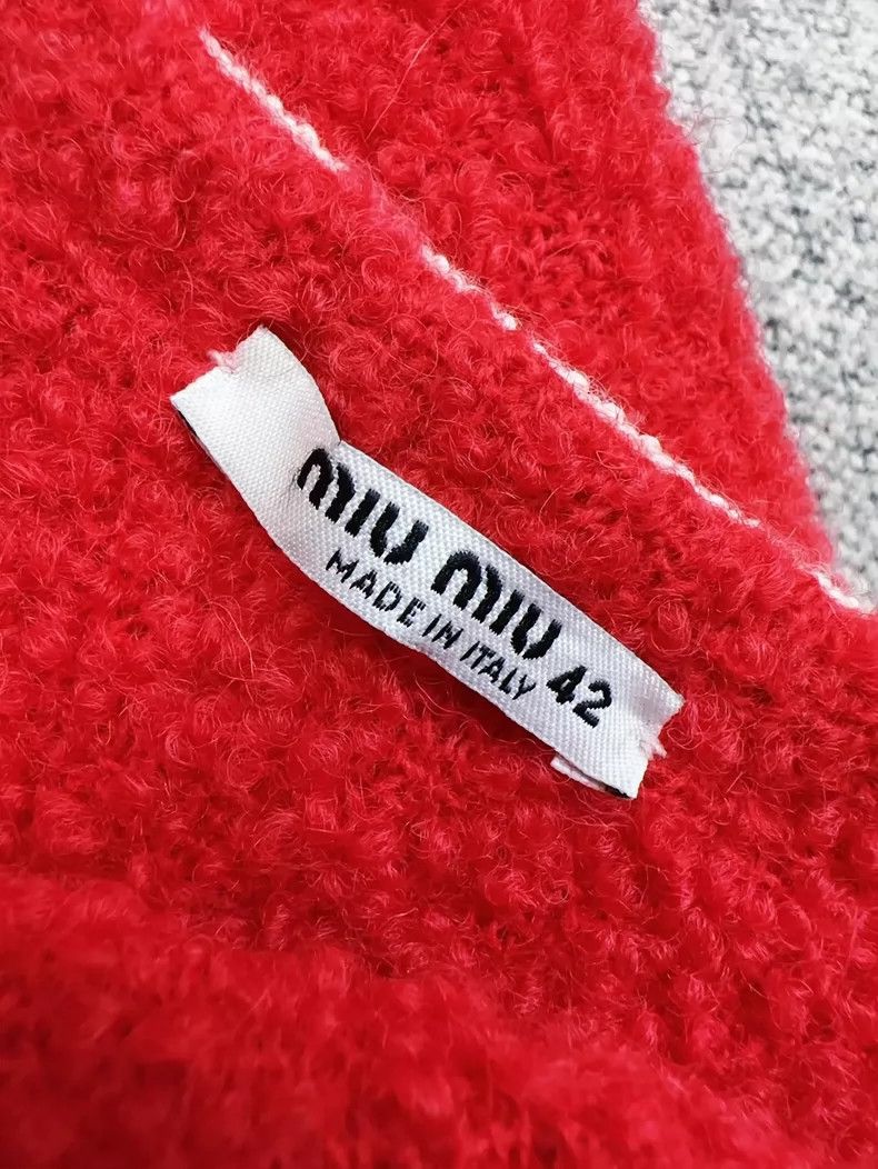 Prada Miu Miu Red Knit Skirt with Pockets Size 42" / US 20 - 4 Thumbnail