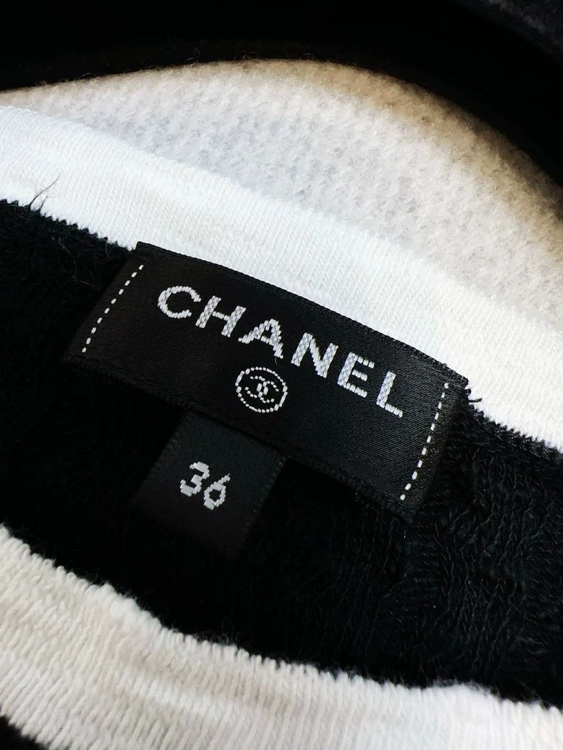 Chanel Chanel Black and White Striped Knitted Top Size S / US 4 / IT 40 - 6 Thumbnail