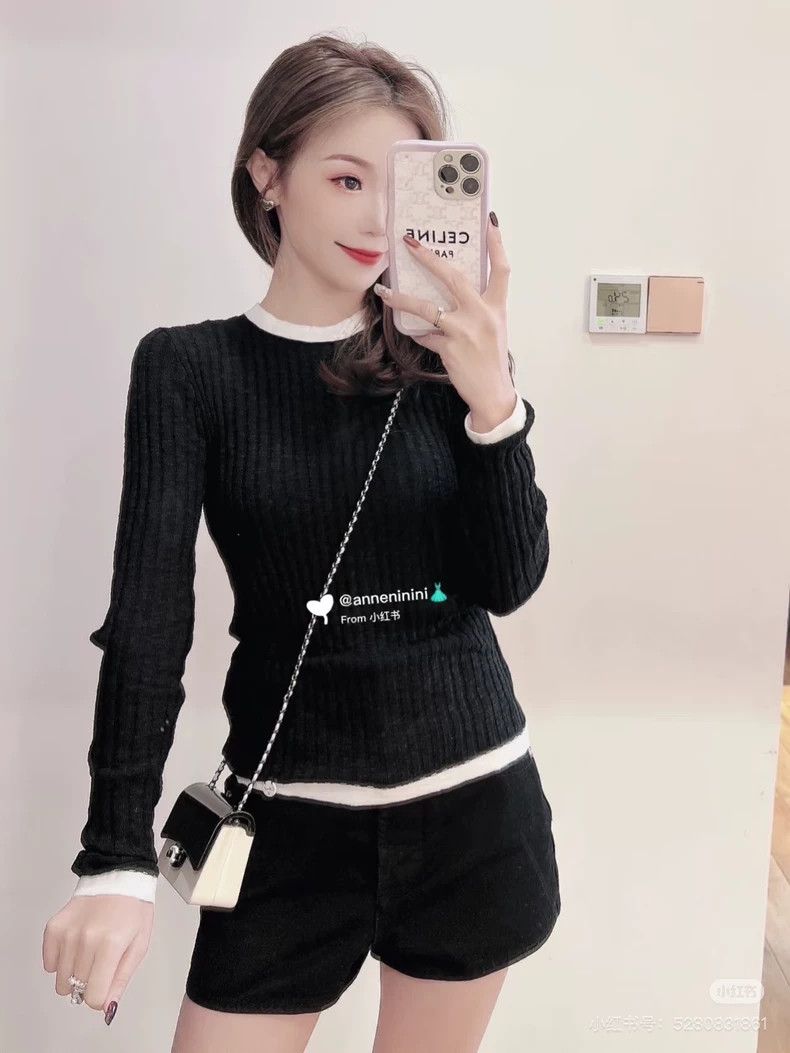 Chanel Chanel Black and White Striped Knitted Top Size S / US 4 / IT 40 - 8 Thumbnail
