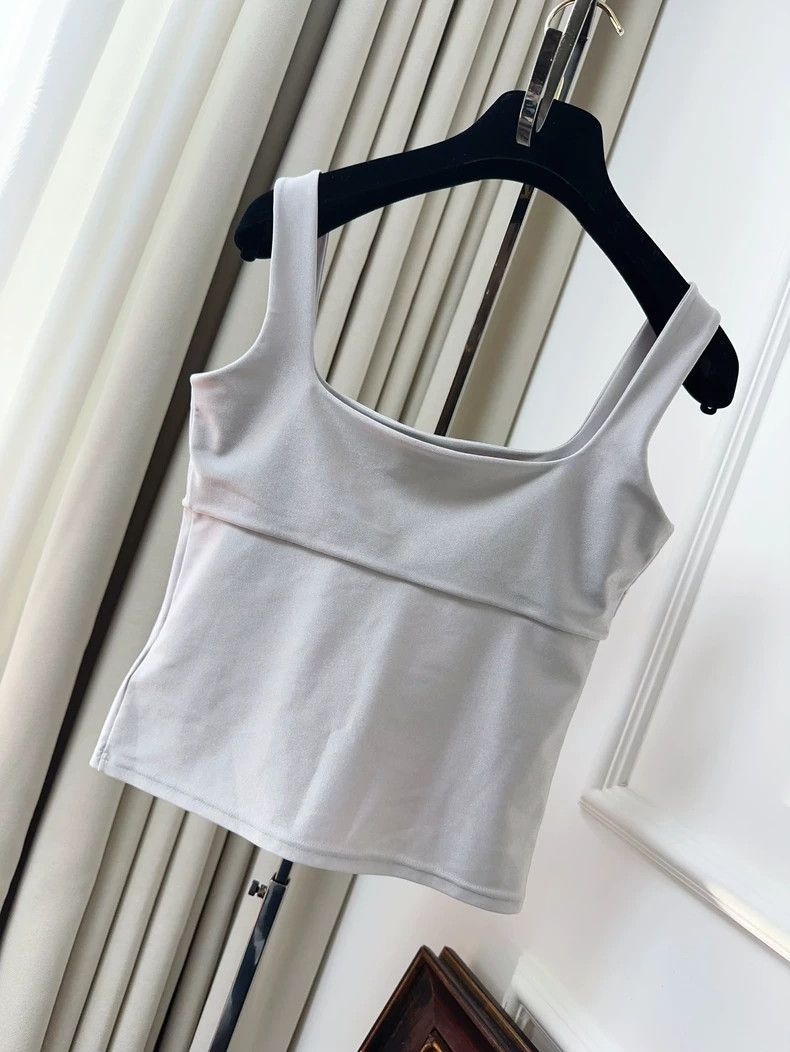 Chanel Chanel Silver Grey Embroidered Tank Top Size S / US 4 / IT 40 - 2 Thumbnail