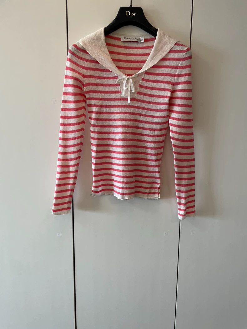 Dior Dior Striped Sailor Neck Top Size XS / US 0-2 / IT 36-38 - 3 Thumbnail