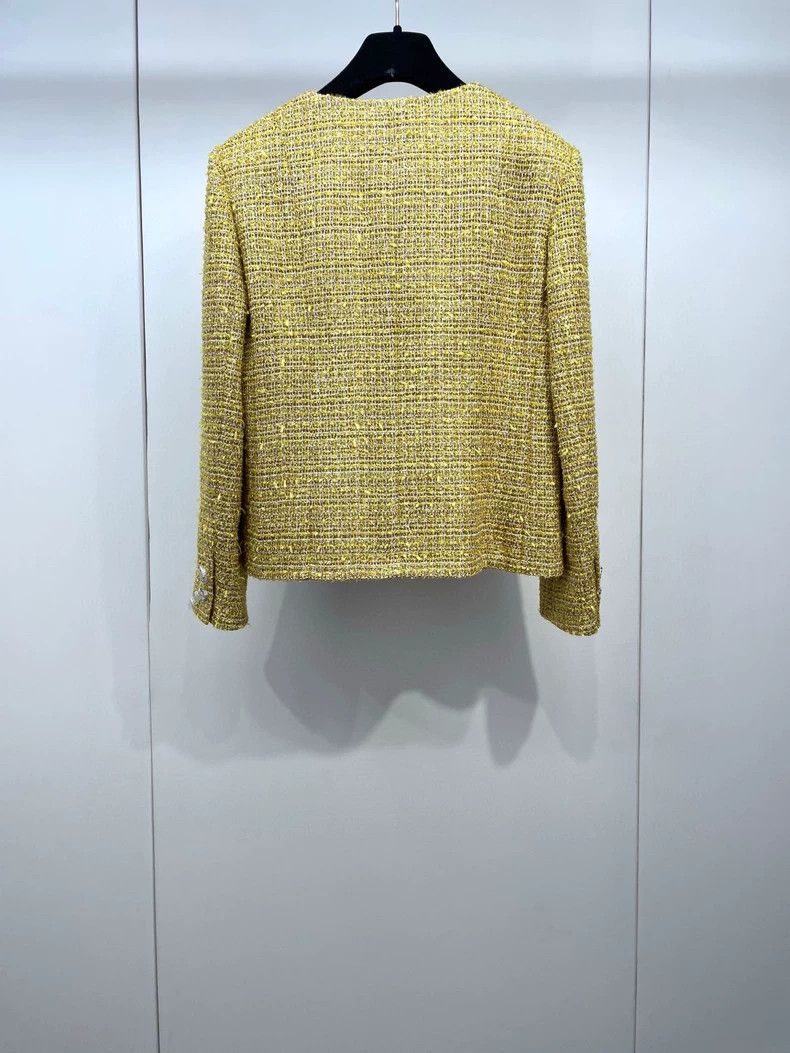 Chanel Chanel Gold Woven Jacket with Rhinestone Buttons Size M / US 6-8 / IT 42-44 - 2 Thumbnail