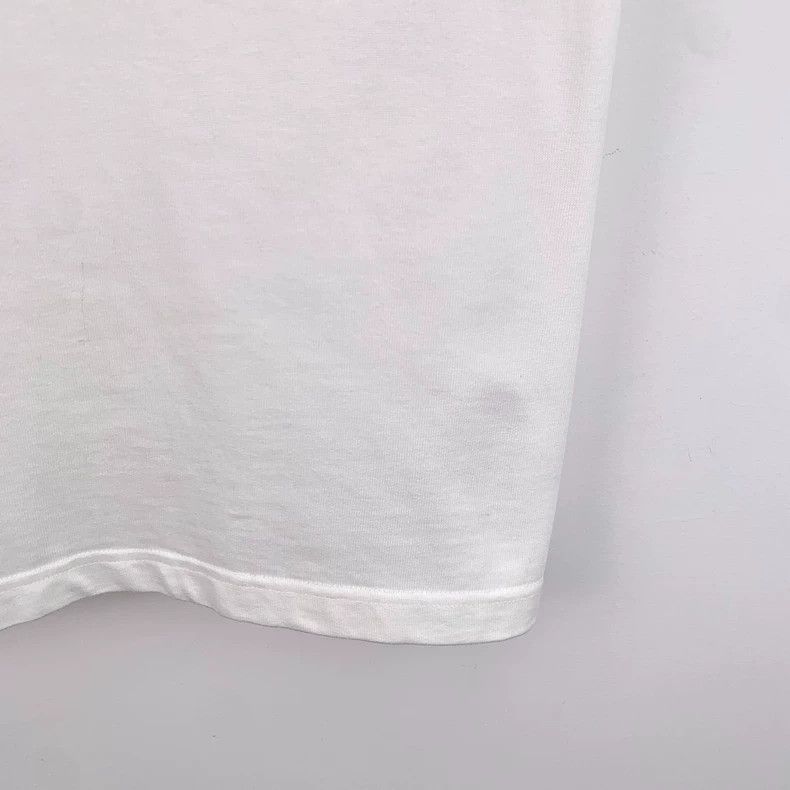 Dior White Rose Cotton Crew Neck T-Shirt Size XXS / US 00 / IT 34 - 4 Thumbnail