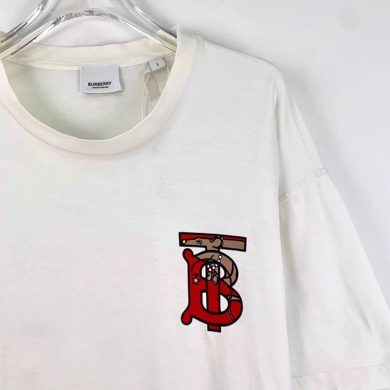 Burberry Burberry White Cotton Round Neck T-Shirt Size S / US 4 / IT 40 - 3 Thumbnail