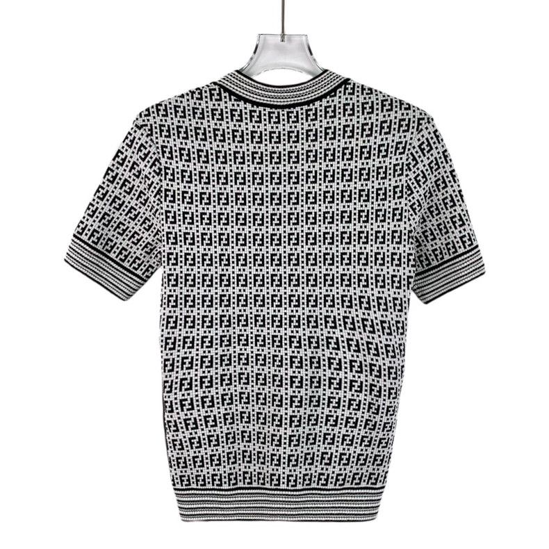 Fendi Fendi Color Logo Print Short Sleeve Knit Top Size S / US 4 / IT 40 - 2 Thumbnail