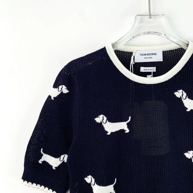 Thom Browne Thom Browne Blue Dog Knit Short Sleeve Top Size M / US 6-8 / IT 42-44 - 3 Thumbnail