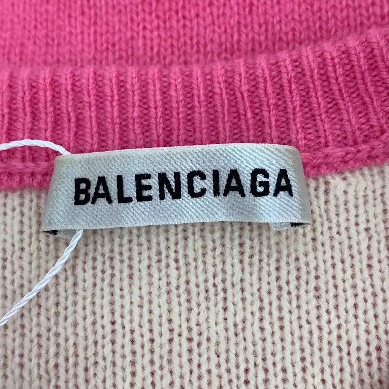 Balenciaga Balenciaga Pink Logo Knit Sweater Size XS / US 0-2 / IT 36-38 - 5 Thumbnail