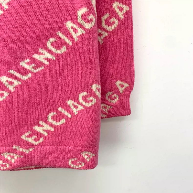 Balenciaga Balenciaga Pink Logo Knit Sweater Size XS / US 0-2 / IT 36-38 - 4 Thumbnail