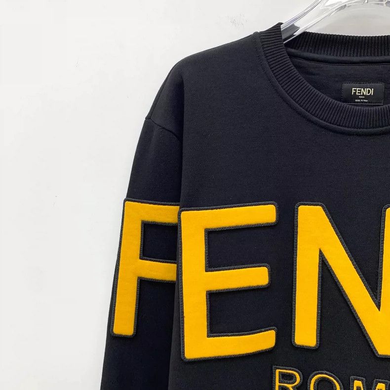 Fendi Fendi Black Logo Embroidered Long Sleeve Sweatshirt Size M / US 6-8 / IT 42-44 - 3 Thumbnail