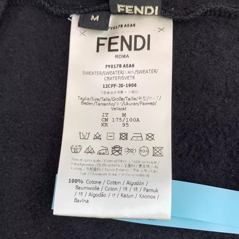Fendi Fendi Black Logo Embroidered Long Sleeve Sweatshirt Size M / US 6-8 / IT 42-44 - 7 Thumbnail