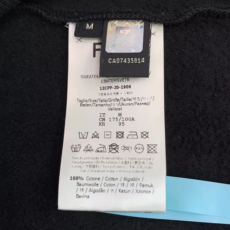 Fendi Fendi Black Logo Embroidered Long Sleeve Sweatshirt Size M / US 6-8 / IT 42-44 - 6 Thumbnail