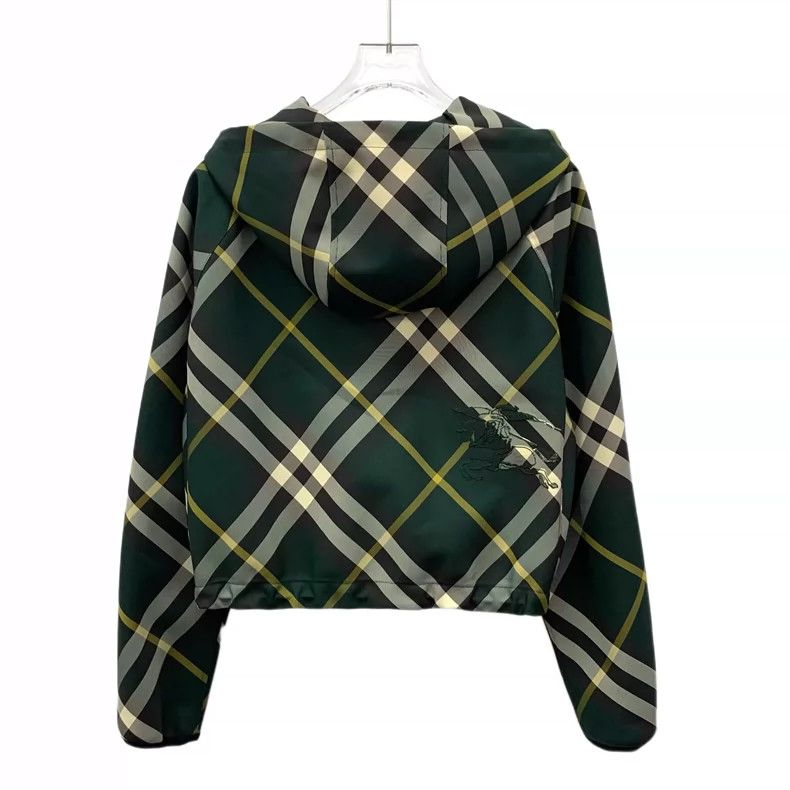 Burberry Burberry Green Plaid Hooded Jacket Size XS / US 0-2 / IT 36-38 - 2 Thumbnail