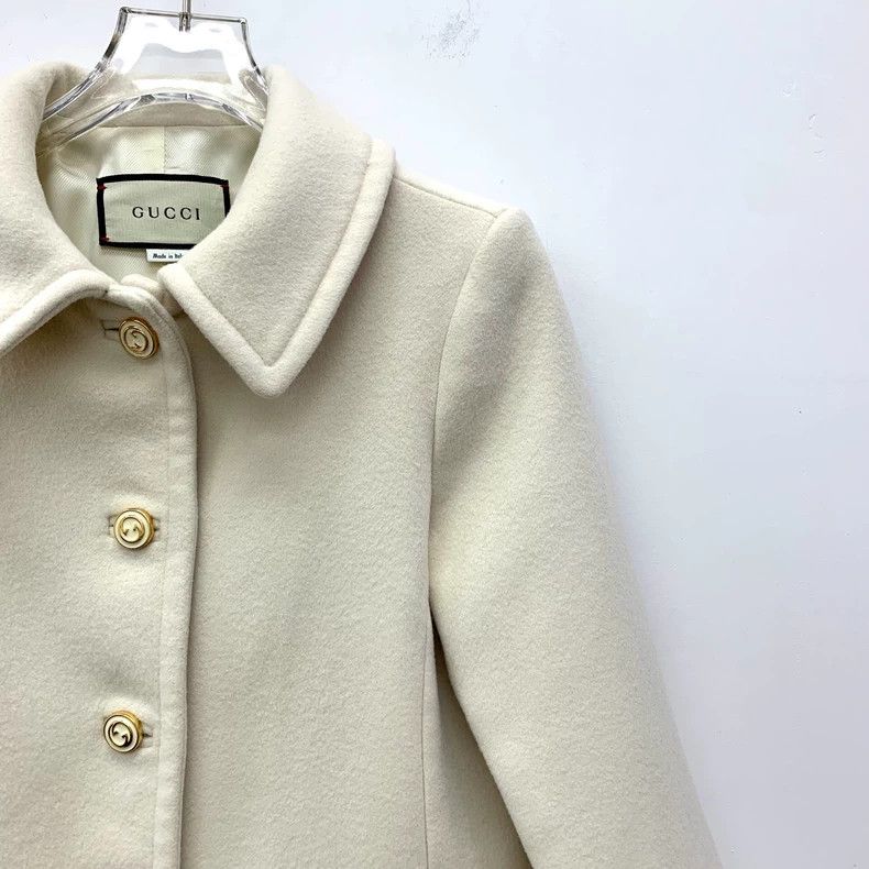 Gucci Gucci Beige Wool Long Sleeve Coat Size S / US 4 / IT 40 - 3 Thumbnail