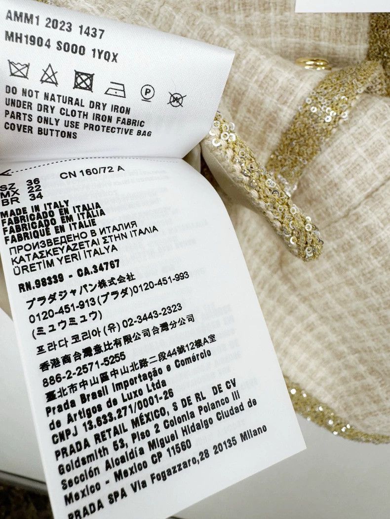 Miu Miu Miu Miu Woven Jacket with Gold Detailing Size S / US 4 / IT 40 - 5 Thumbnail