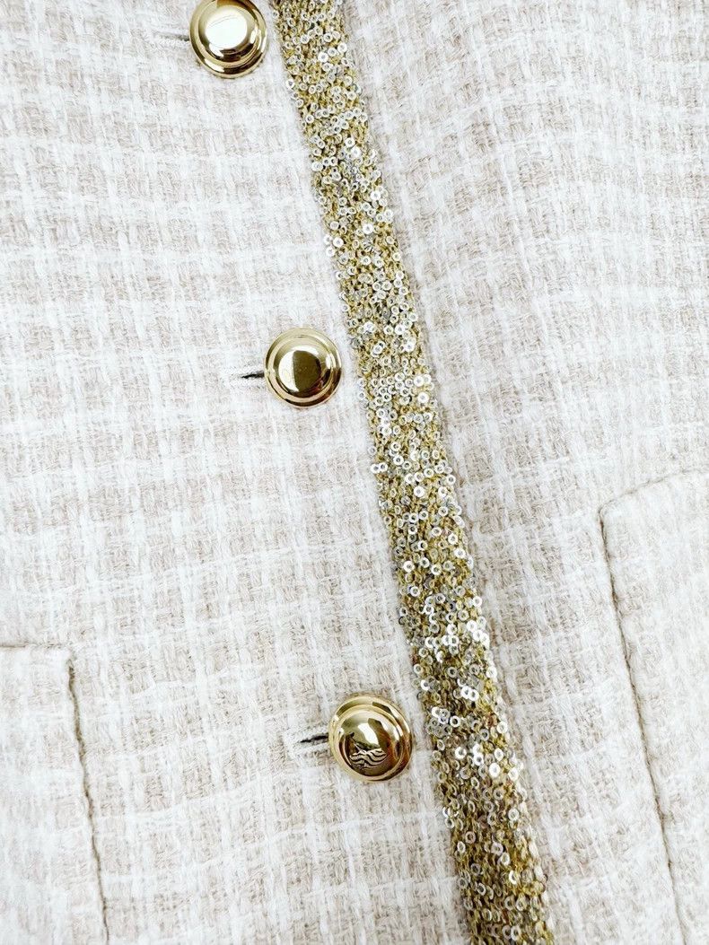 Miu Miu Miu Miu Woven Jacket with Gold Detailing Size S / US 4 / IT 40 - 3 Thumbnail