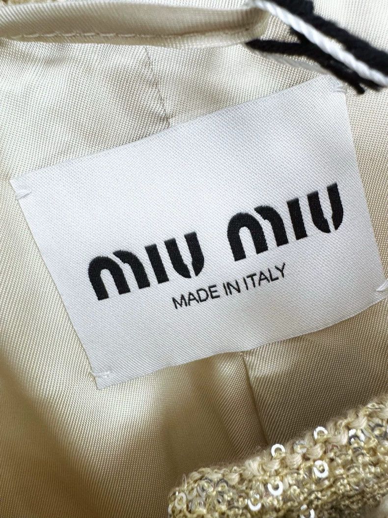 Miu Miu Miu Miu Woven Jacket with Gold Detailing Size S / US 4 / IT 40 - 2 Thumbnail