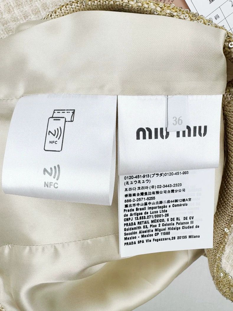 Miu Miu Miu Miu Woven Jacket with Gold Detailing Size S / US 4 / IT 40 - 4 Thumbnail