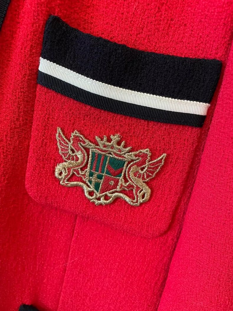 Gucci Gucci Red Jacket with Embroidery Details Size L / US 10 / IT 46 - 4 Thumbnail
