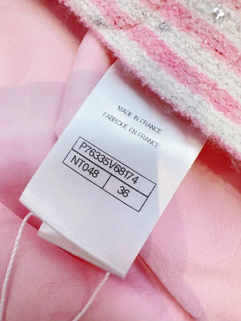Chanel Chanel Pink Striped Cropped Jacket Size S / US 4 / IT 40 - 5 Thumbnail
