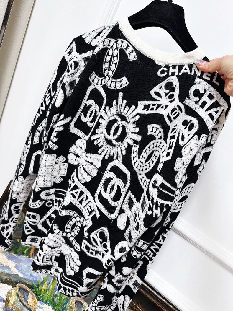 Chanel Chanel Black and White Knit Cardigan Size M / US 6-8 / IT 42-44 - 7 Thumbnail