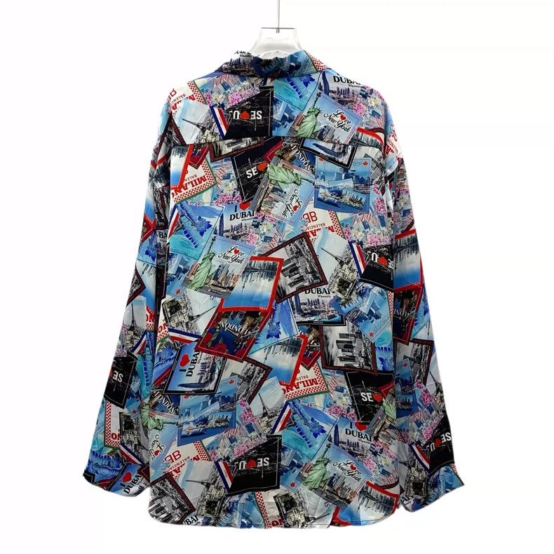 Balenciaga Balenciaga Colorful Silk Long Sleeve Shirt Size XS / US 0-2 / IT 36-38 - 2 Thumbnail