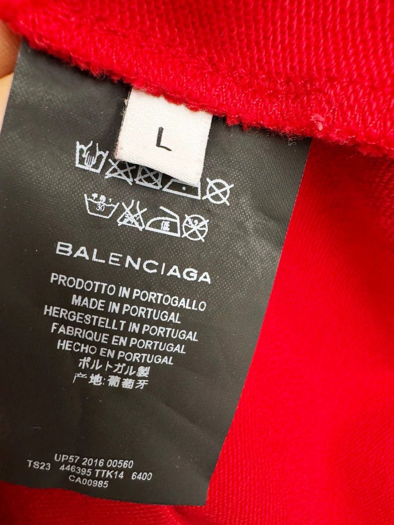 Balenciaga Balenciaga Red Hoodie with Yellow Detail Size L / US 10 / IT 46 - 4 Thumbnail