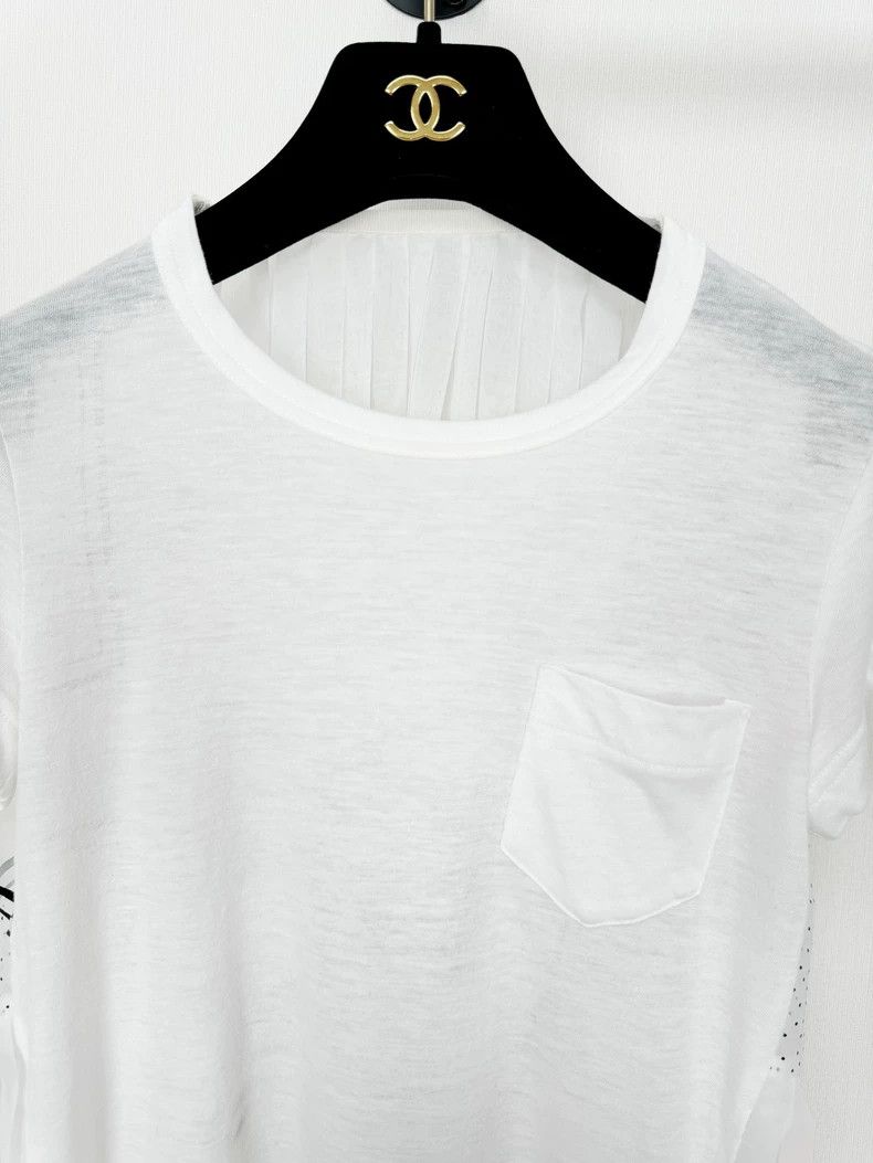 Sacai Sacai Short Sleeve Top in White Size S / US 4 / IT 40 - 2 Thumbnail