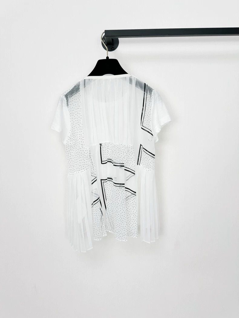 Sacai Sacai Short Sleeve Top in White Size S / US 4 / IT 40 - 3 Thumbnail