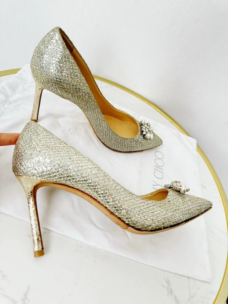 Jimmy Choo Jimmy Choo Sparkly Heels with Embellishments Size US 6 / IT 36 - 4 Thumbnail