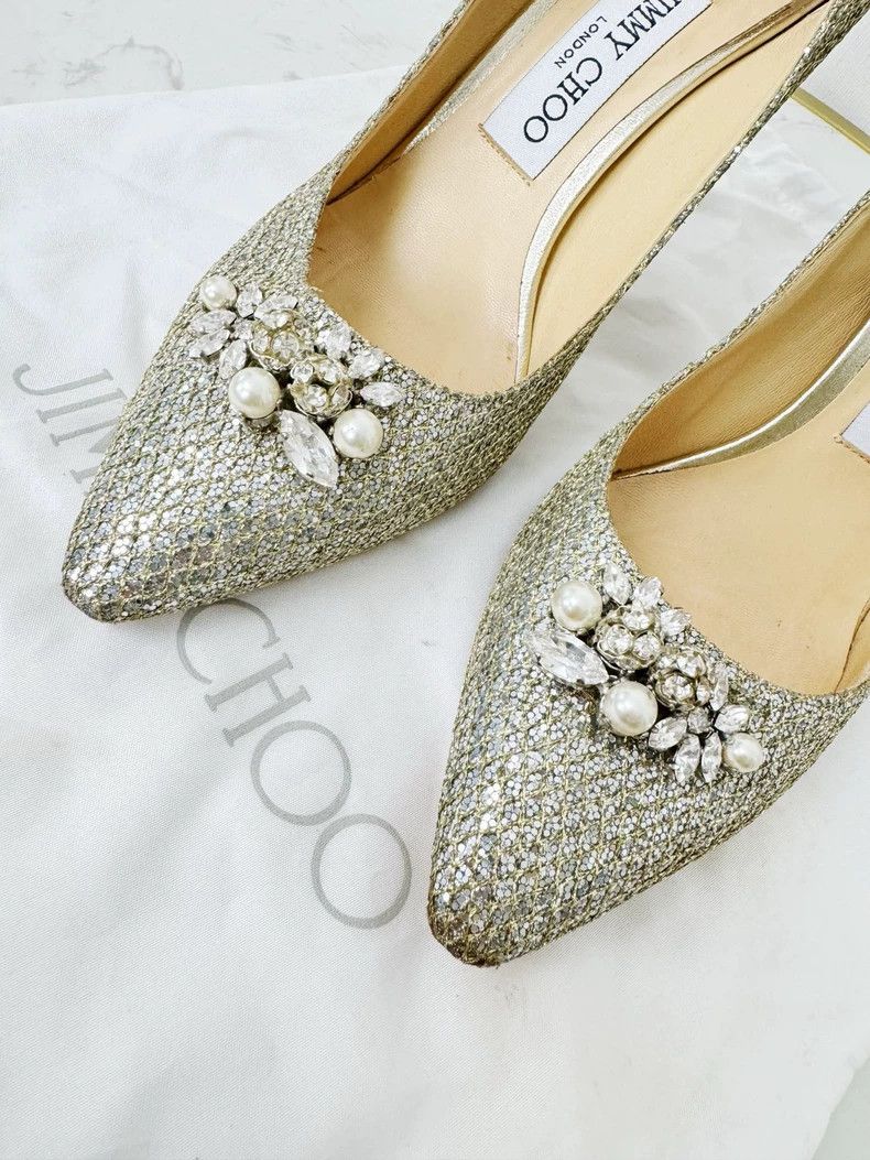 Jimmy Choo Jimmy Choo Sparkly Heels with Embellishments Size US 6 / IT 36 - 2 Thumbnail