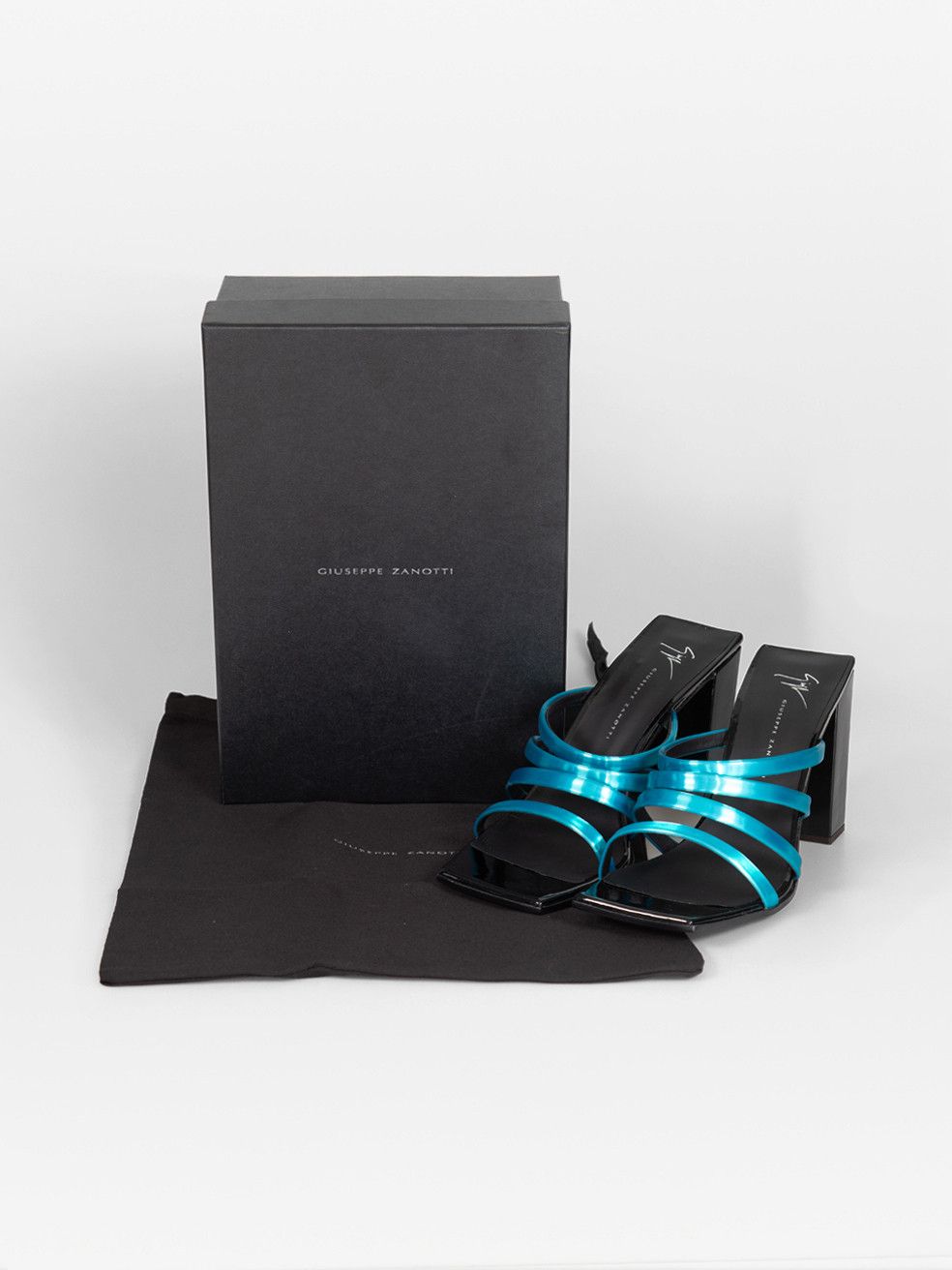 Blue Strappy Shangay 85 Mules