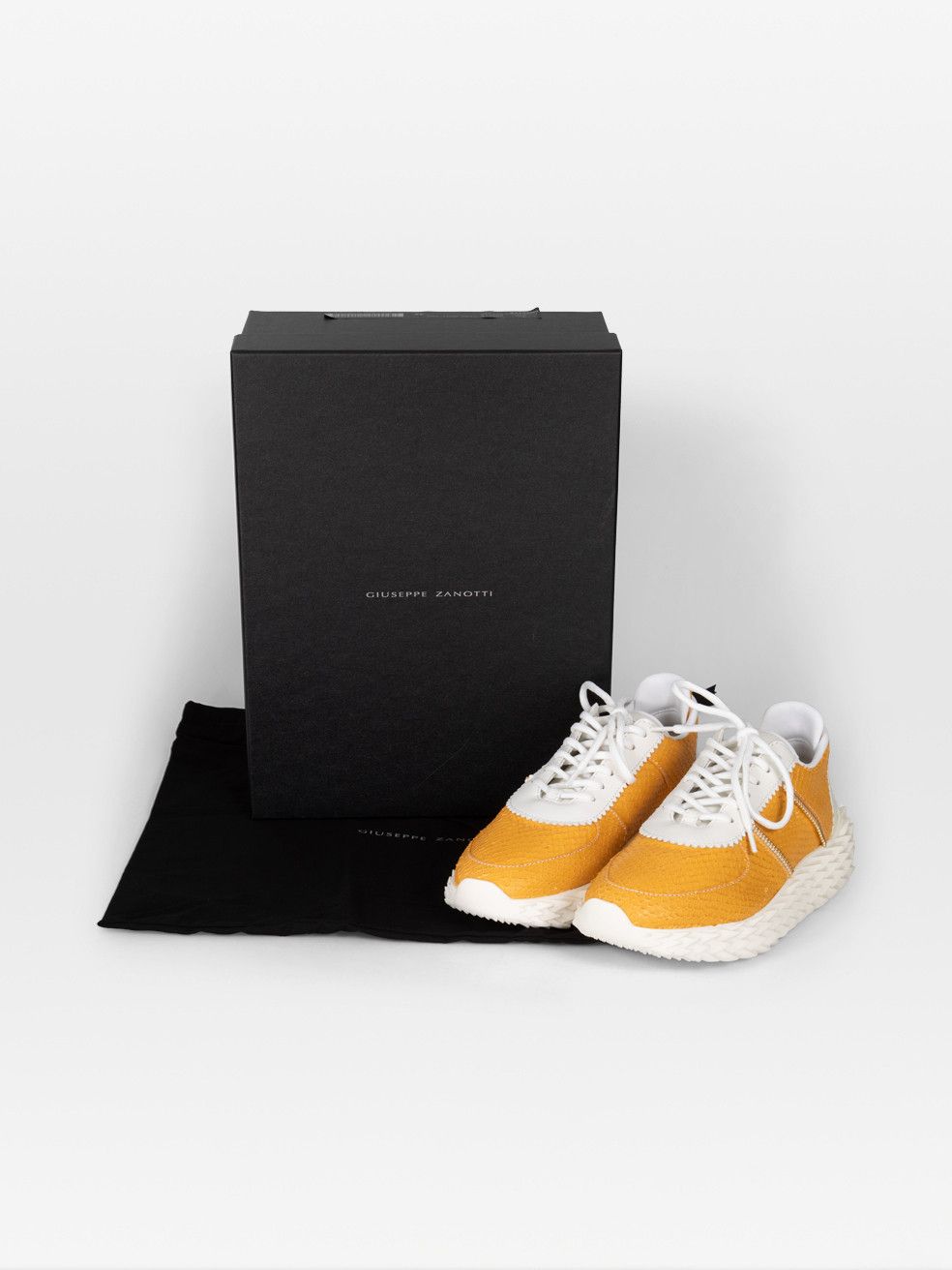 Giuseppe Zanotti Yellow Leather Urchin Trainers Size US 8.5 / IT 38.5 - 6 Thumbnail