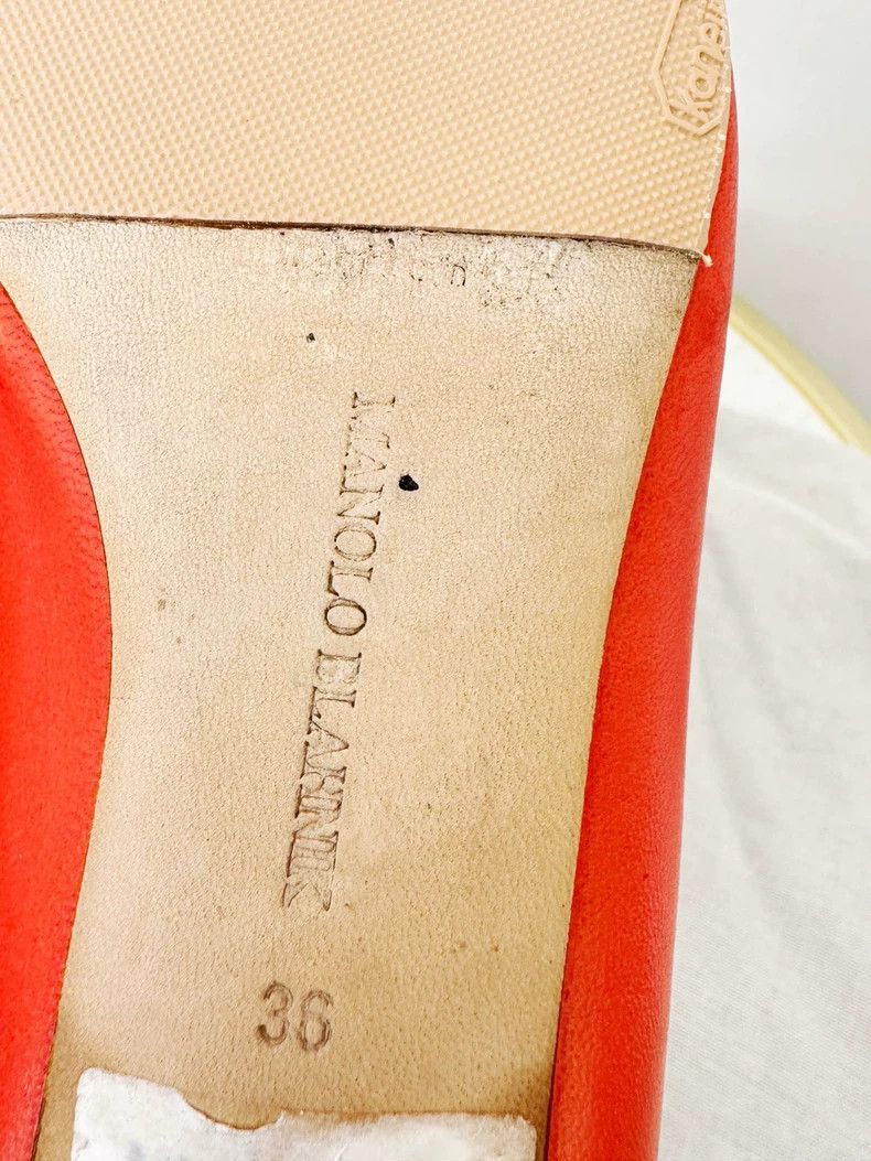 Manolo Blahnik Manolo Blahnik Orange Crystal Embellished Flats Size US 6 / IT 36 - 7 Thumbnail