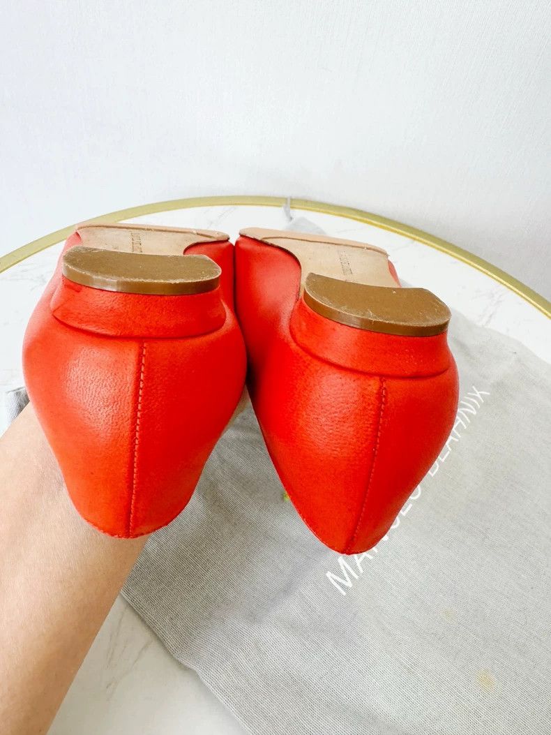 Manolo Blahnik Manolo Blahnik Orange Crystal Embellished Flats Size US 6 / IT 36 - 5 Thumbnail