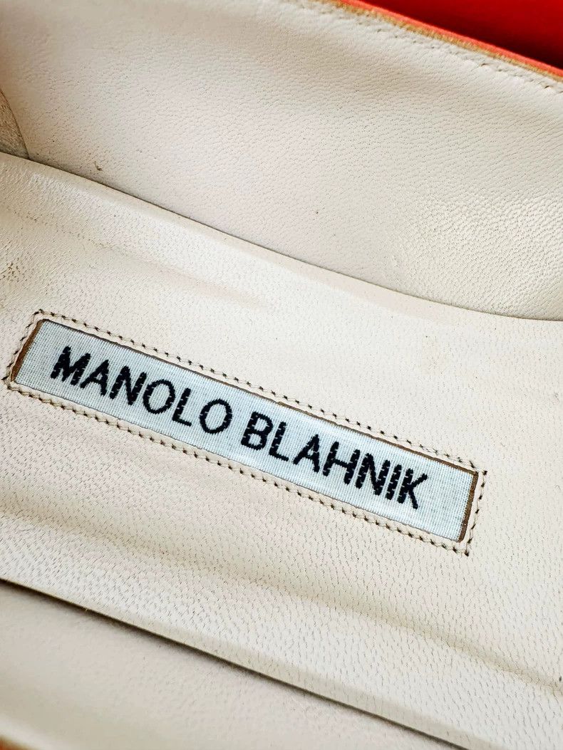 Manolo Blahnik Manolo Blahnik Orange Crystal Embellished Flats Size US 6 / IT 36 - 3 Thumbnail