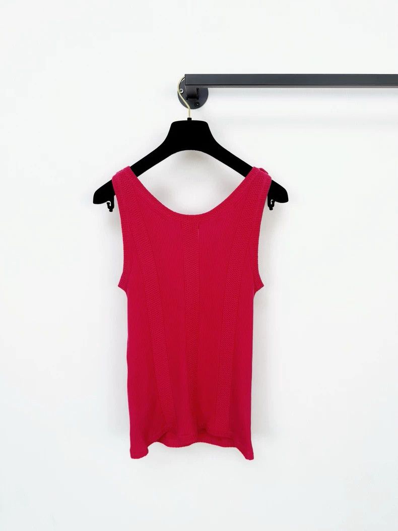 Chanel Chanel Knit Sleeveless Top Red Size 40 Size M / US 6-8 / IT 42-44 - 7 Thumbnail