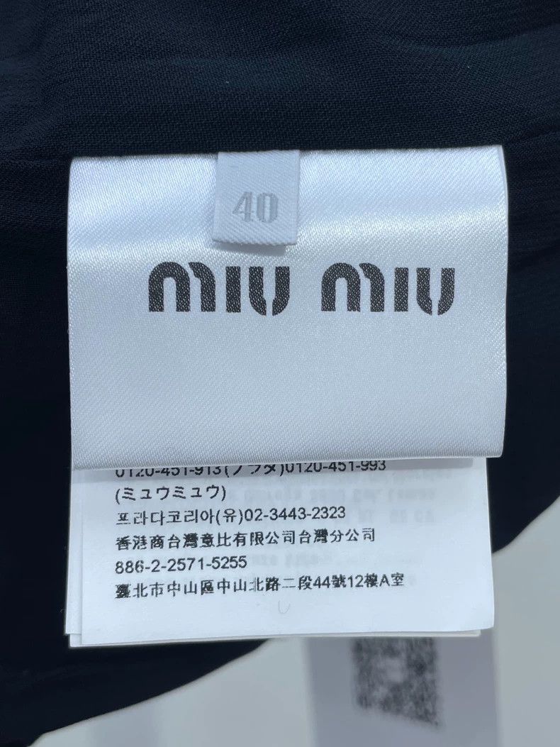 Miu Miu Miu Miu Black Velvet Bow Tie Top Size L / US 10 / IT 46 - 6 Thumbnail